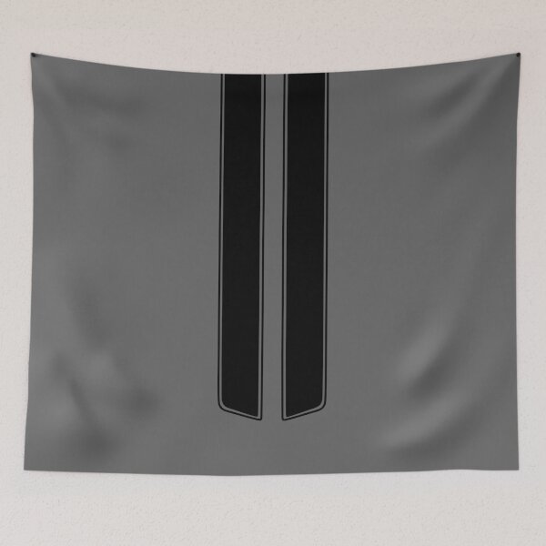Item preview, Dual Hood Stripes With Pinstripes (Black - Gray Background) designed and sold by Racing Stripes Only.