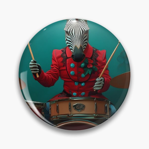 Item preview, Intriguing Zebra Drummer in a Colorful Setting designed and sold by Artessie.