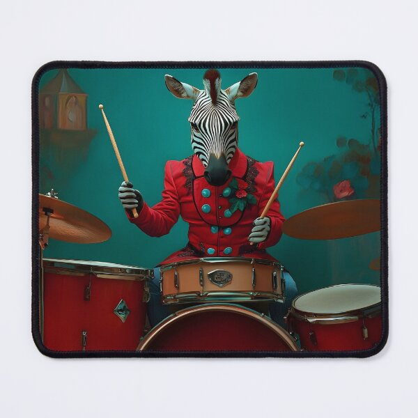 Item preview, Intriguing Zebra Drummer in a Colorful Setting designed and sold by Artessie.