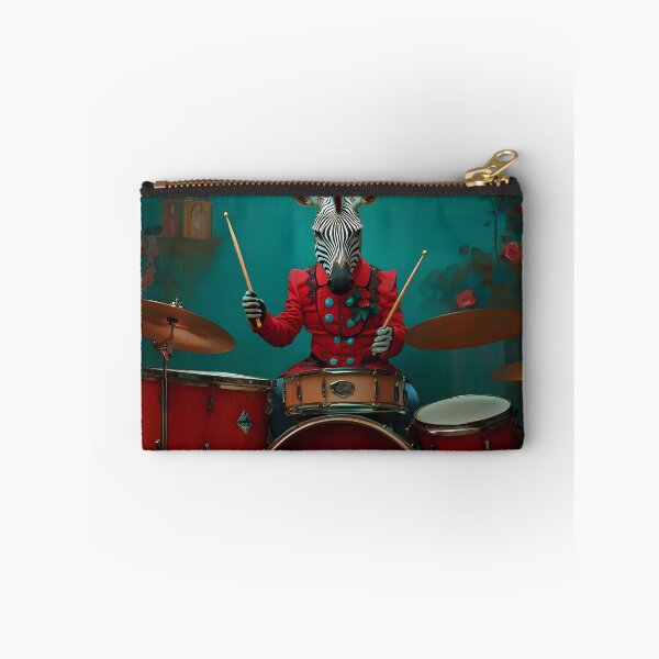 Item preview, Intriguing Zebra Drummer in a Colorful Setting designed and sold by Artessie.