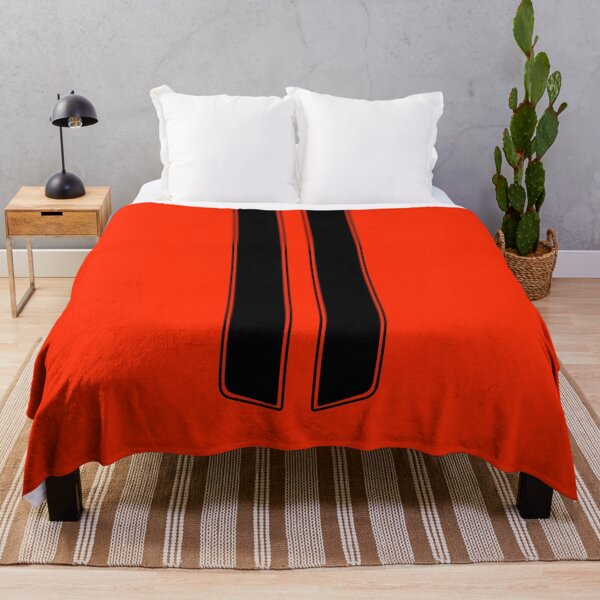 Item preview, Dual Hood Stripes With Pinstripes (Black - Bright Red Background) designed and sold by Racing Stripes Only.