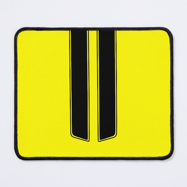 Item preview, Dual Hood Stripes With Pinstripes (Black - Yellow Background) designed and sold by Racing Stripes Only.