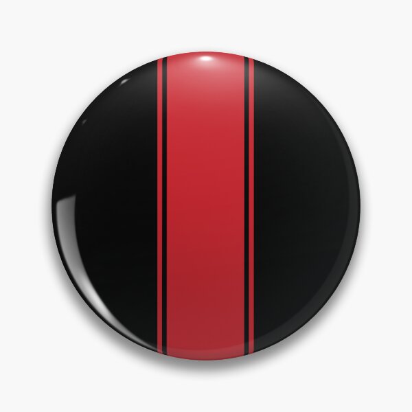 Item preview, Single Racing Stripe With 2 Pinstripes - Fire Engine Red on Black designed and sold by Racing Stripes Only.