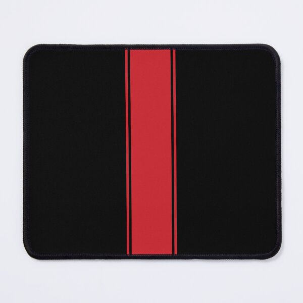 Item preview, Single Racing Stripe With 2 Pinstripes - Fire Engine Red on Black designed and sold by Racing Stripes Only.