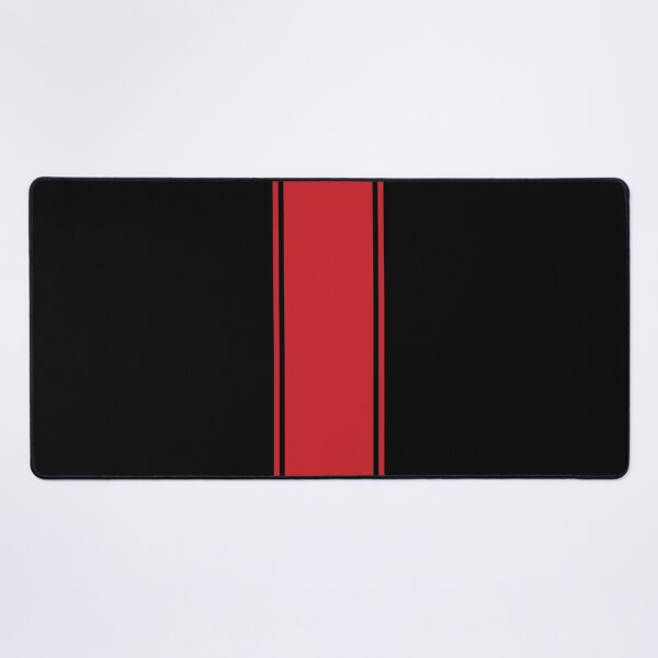 Item preview, Single Racing Stripe With 2 Pinstripes - Fire Engine Red on Black designed and sold by Racing Stripes Only.