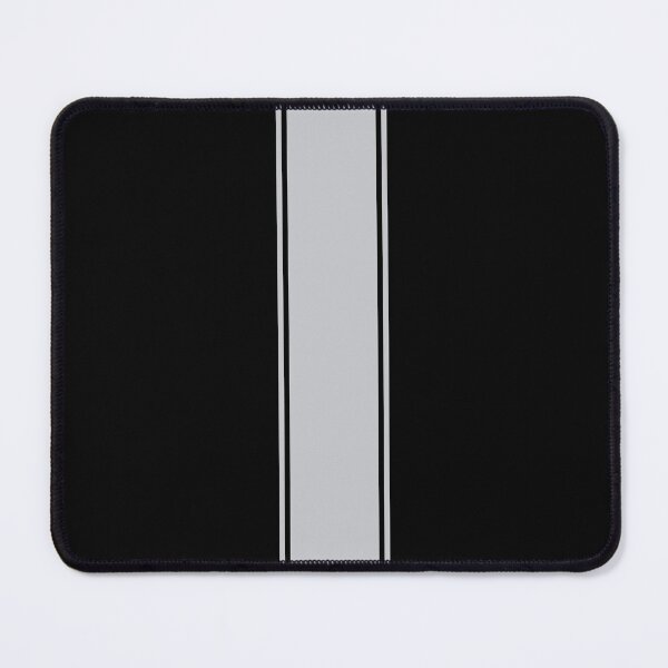 Item preview, Single Racing Stripe With 2 Pinstripes - Light Gray on Black designed and sold by Racing Stripes Only.