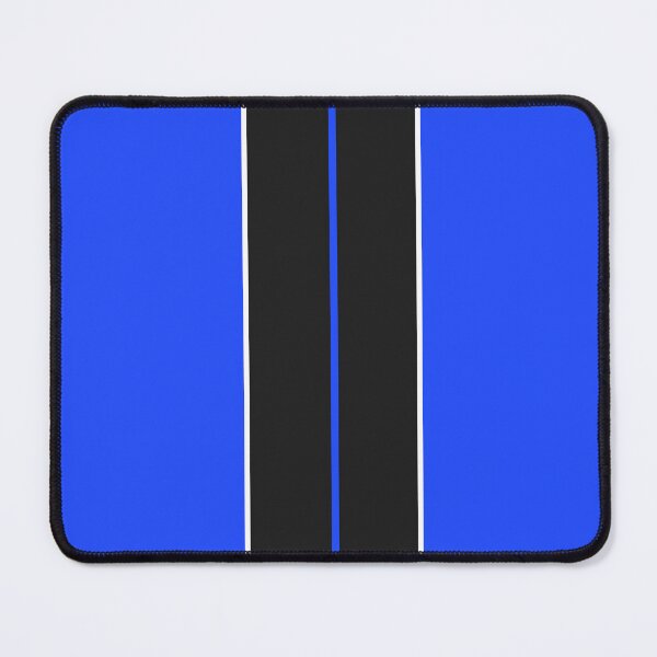 Item preview, Dual Black Stripes With White Pinstripes (Neon Blue background) designed and sold by Racing Stripes Only.