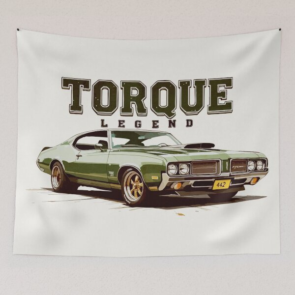 Item preview, Torque Legend – Oldsmobile 442 Green Muscle Car Design designed and sold by SteadyRolling.
