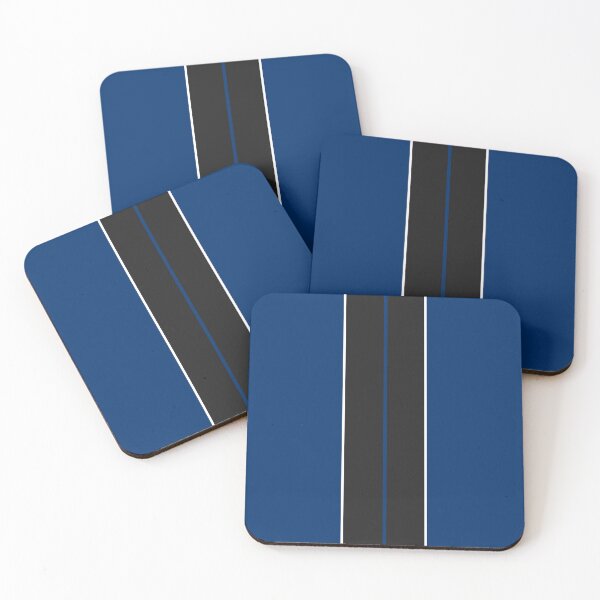 Item preview, Dual Black Stripes With White Pinstripes (Guardsman Blue background) designed and sold by Racing Stripes Only.