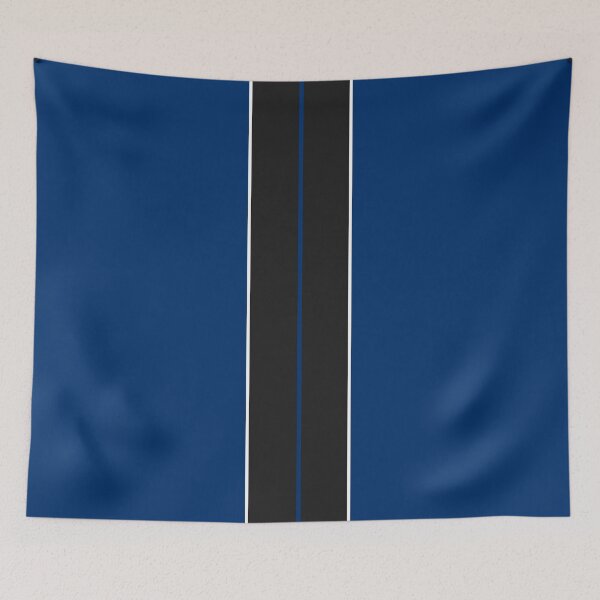 Item preview, Dual Black Stripes With White Pinstripes (Guardsman Blue background) designed and sold by Racing Stripes Only.