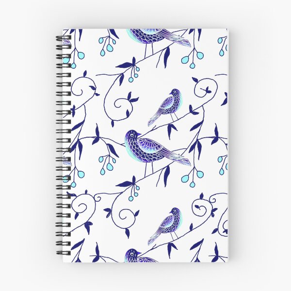 Aperçu de l'œuvre Oiseaux bleus créée et vendue par miccibee art and design.