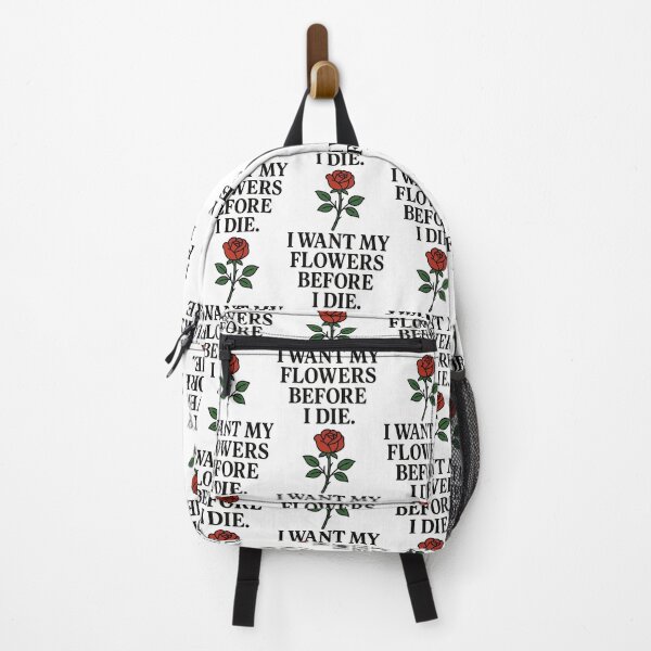 Item preview, I Want My Flowers Before I Die – Bold Quote T-Shirt with Red Rose designed and sold by TeeTimeTreasure.