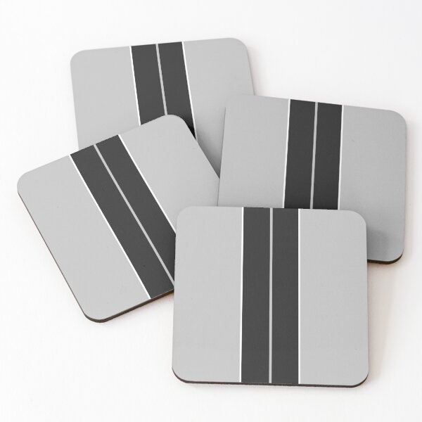 Item preview, Dual Black Stripes With White Pinstripes (light gray background) designed and sold by Racing Stripes Only.