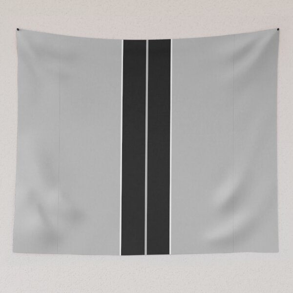 Item preview, Dual Black Stripes With White Pinstripes (light gray background) designed and sold by Racing Stripes Only.