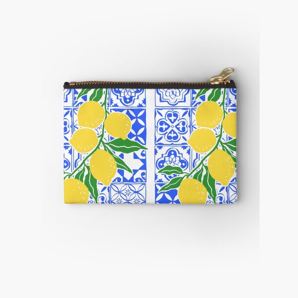 Item preview, Mediterranean Lemons on Blue Tiles designed and sold by EmeraldeaArt.