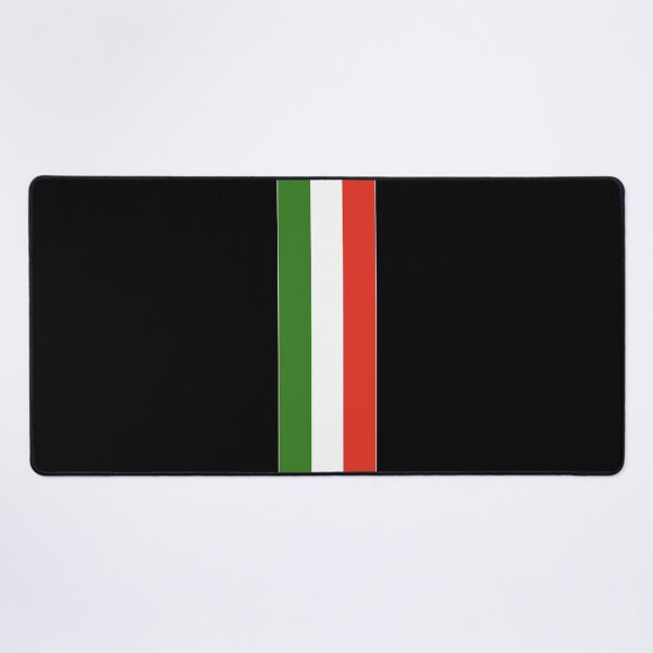 Artikelvorschau, Rennstreifen, europäisch, italienisch, schwarzer Hintergrund (mit dünner weißer Umrandung) entworfen und verkauft von Racing Stripes Only.