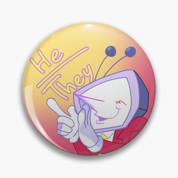 Item preview, Tenna He/They Pronoun Pin designed and sold by p1gerc0ryd0n.