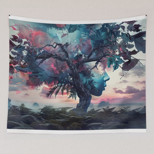 Item preview, Surreal tree with human face blooming with dreams designed and sold by AverageBlur.