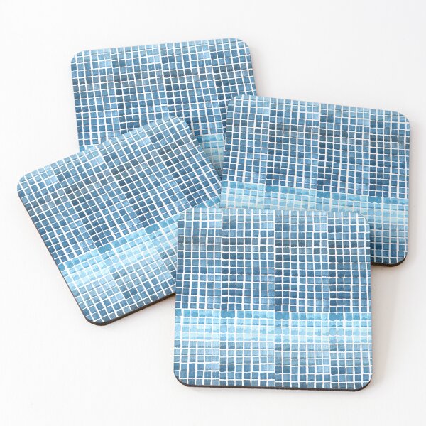 Item preview, Blue Watercolor Checkered Pattern: Abstract Mosaic Texture in Navy Blue designed and sold by ElizabethCoelho.