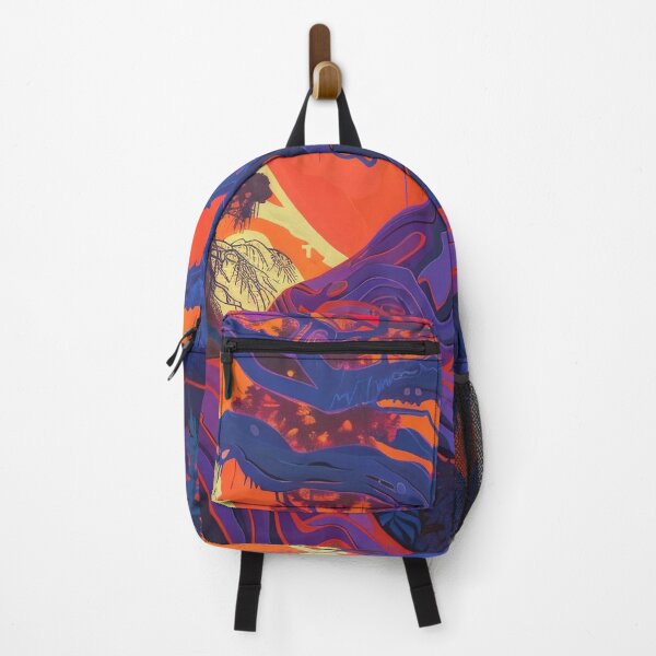 Item preview, Twisted neon tree glows against surreal orange sunset designed and sold by AverageBlur.