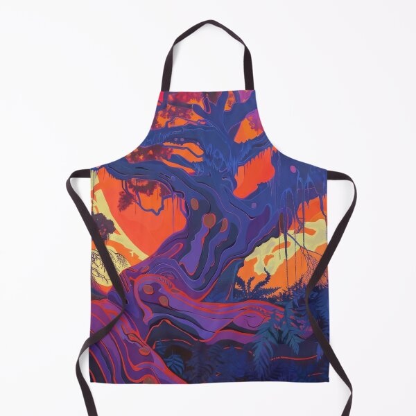 Item preview, Twisted neon tree glows against surreal orange sunset designed and sold by AverageBlur.