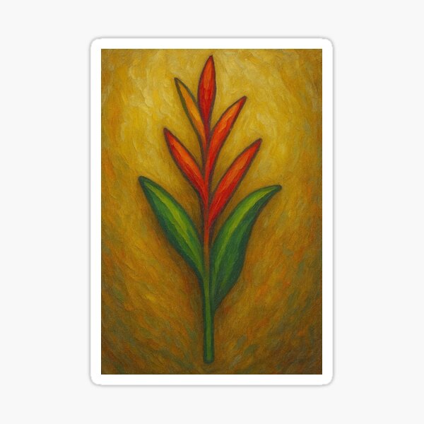 Item preview, Golden Heliconia – Tropical Torch designed and sold by CanSparkleArt.