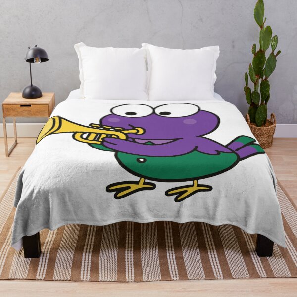 Item preview,  Cute Purple Bird Playing Trumpet – Funny Music Cartoon Sticker & Tee designed and sold by BambaKchula.