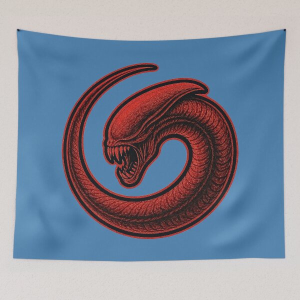 Item preview, Screaming Red Alien Snake Embryo Larva designed and sold by hauntedtees.