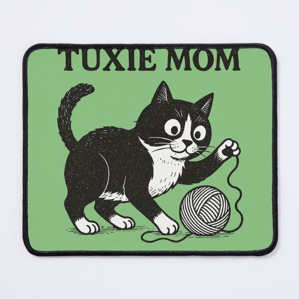 Item preview, Tuxedo Cat Mom Knitting Crew – Yarn Ball Mischief & Feline Sass designed and sold by FrictionMaxxing.