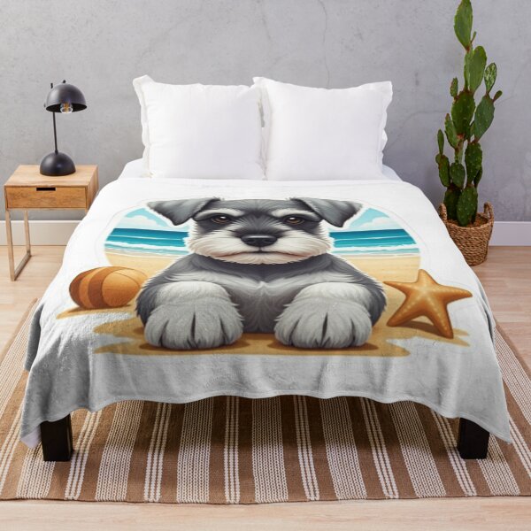 Item preview, Miniature Schnauzer at the beach  designed and sold by StickersRyous.