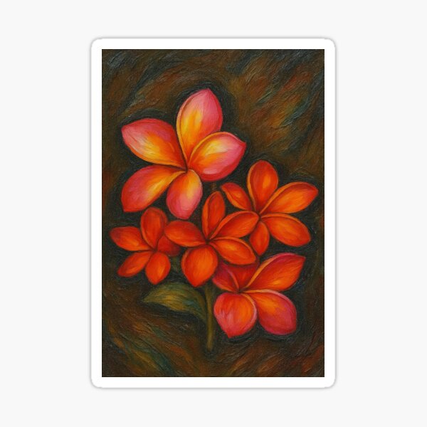 Item preview, Sunset Frangipani Cluster designed and sold by CanSparkleArt.