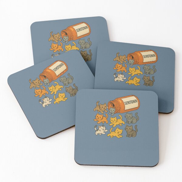 Item preview, Serotonin Refill – Happy Cats Pouring from a Prescription Bottle designed and sold by FrictionMaxxing.