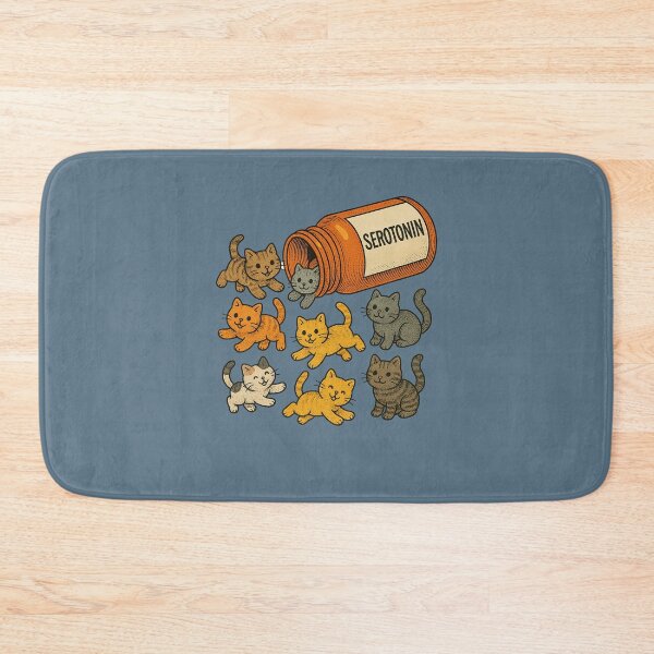 Item preview, Serotonin Refill – Happy Cats Pouring from a Prescription Bottle designed and sold by FrictionMaxxing.