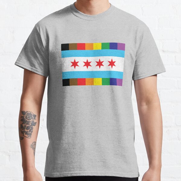 Neighborly Chicago Flag Tshirt Womens / Gray / L
