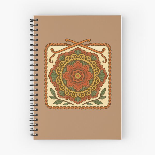 Item preview, Vintage Crochet Mandala – Cozy Autumn Yarn Square with Floral DetailVintage Crochet Mandala – Cozy Autumn Yarn Square with Floral Detail designed and sold by FrictionMaxxing.