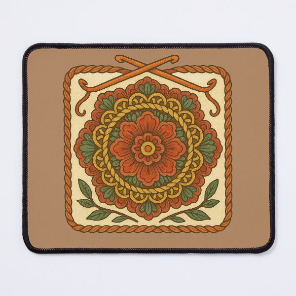 Item preview, Vintage Crochet Mandala – Cozy Autumn Yarn Square with Floral DetailVintage Crochet Mandala – Cozy Autumn Yarn Square with Floral Detail designed and sold by FrictionMaxxing.