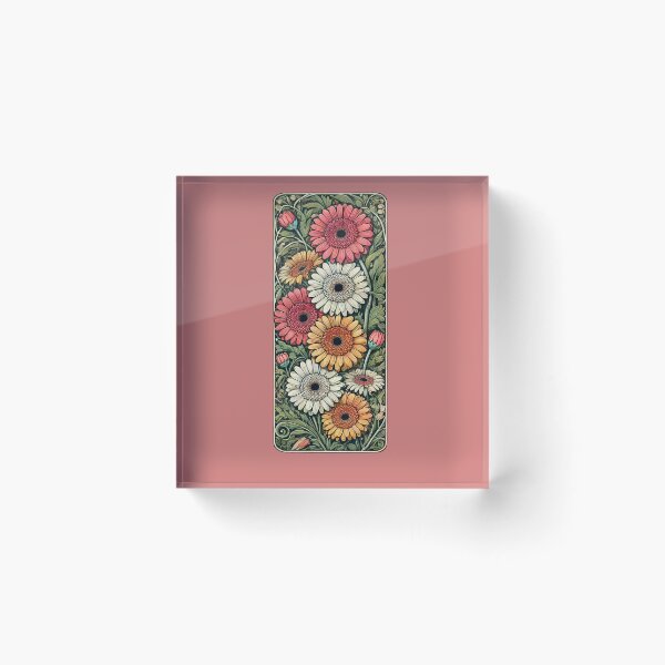Item preview, Botanical Gerbera Daisies Vintage Garden Bloom in Warm Earthy Tones designed and sold by FrictionMaxxing.