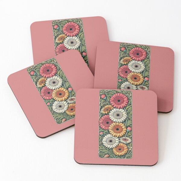 Item preview, Botanical Gerbera Daisies Vintage Garden Bloom in Warm Earthy Tones designed and sold by FrictionMaxxing.