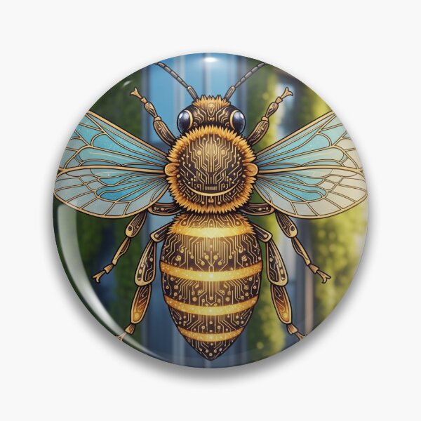 Item preview, Solarpunk Tech Bee designed and sold by MintedMinds.