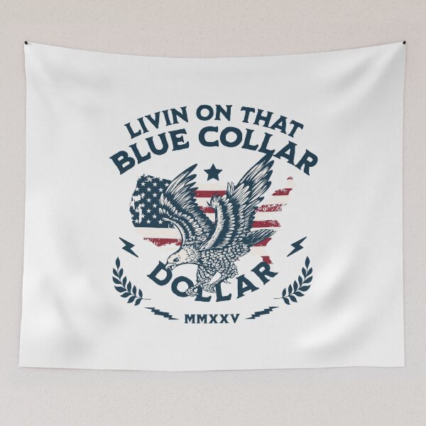 Item preview, Livin on that Blue collar dollar tshirt designed and sold by Minerbetter.