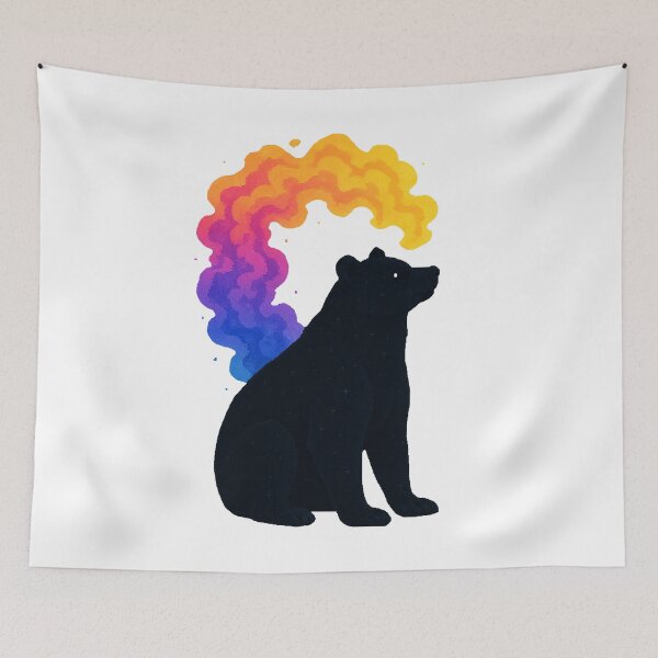 Item preview, Pixel Art Cosmic Bear with Colorful Smoke designed and sold by retro_pixel.