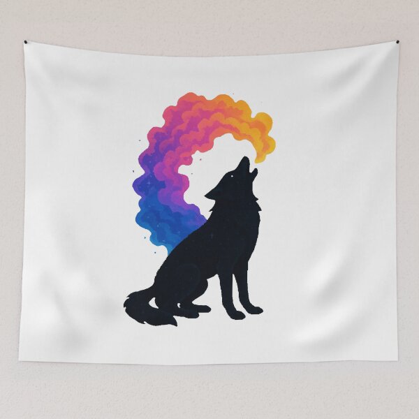 Item preview, Pixel Art Cosmic Wolf with Colorful Smoke designed and sold by retro_pixel.
