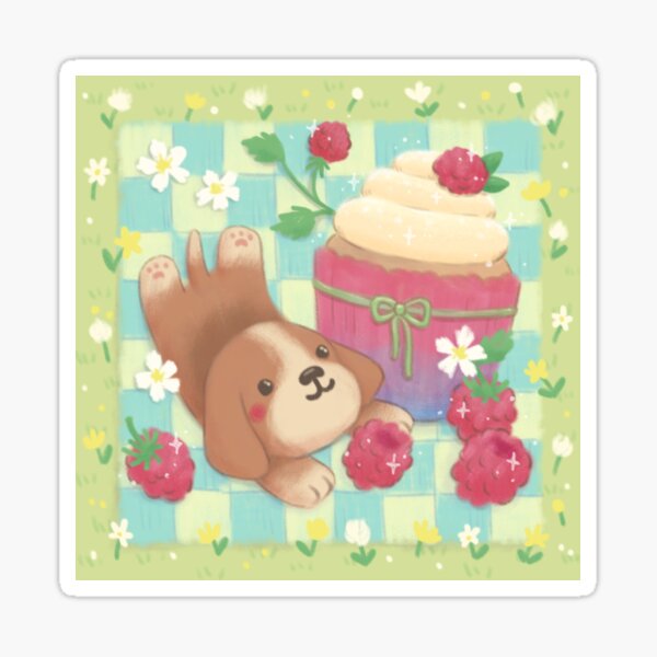 Item preview, Beagle's Picnic Day with Raspberry Cupcake designed and sold by Kyut-Yum.