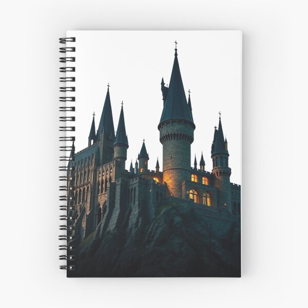 Item preview, Magical Castle at Night – Wizard School Parody Illustration designed and sold by Greemo03.