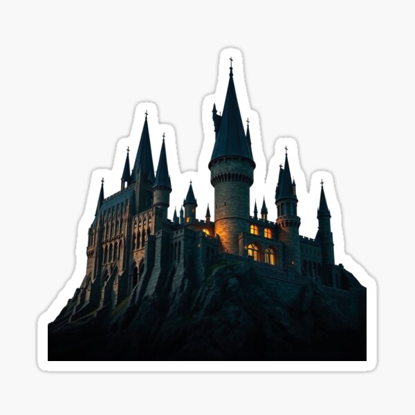 Item preview, Magical Castle at Night – Wizard School Parody Illustration designed and sold by Greemo03.