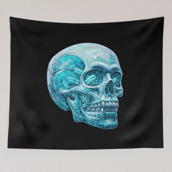 Item preview, Cybernetic Crystal Skull – Biomechanical Futuristic Art designed and sold by TheSkullRoom.