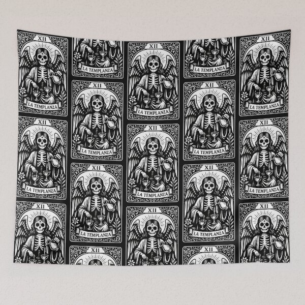 Item preview, Temperance Tarot Card Print – Ornamental Black and White Art designed and sold by  Ojo de Lilith.