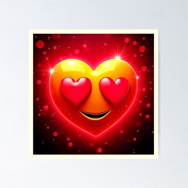 Item preview, Glowing Heart Eyes Emotion designed and sold by Health And Fitness Posts e-Store.
