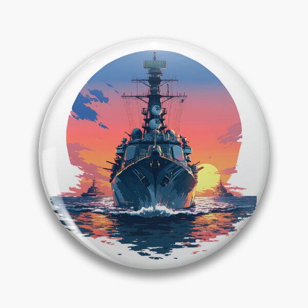Item preview, Modern Navy Warship at Full Speed – Sunset Power View designed and sold by Windy-market.
