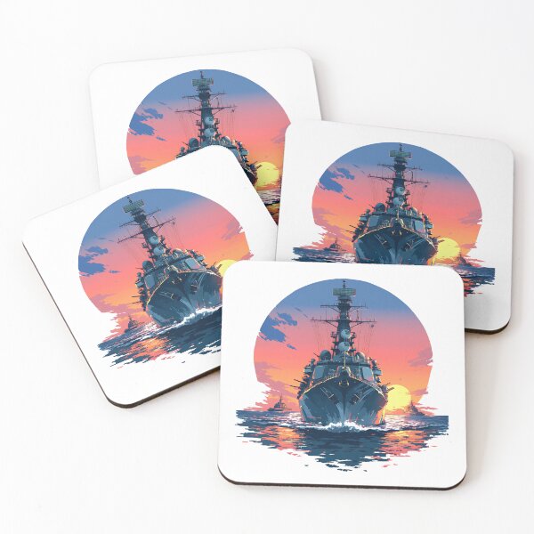Item preview, Modern Navy Warship at Full Speed – Sunset Power View designed and sold by Windy-market.